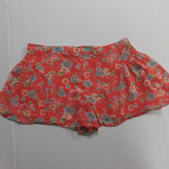 FREE PEOPLE Floral Flounce Coral SHORTS Women's Size 6 Flowy Ruffle Boho Shorts - Picture 5 of 14